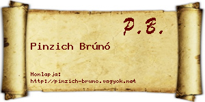 Pinzich Brúnó névjegykártya